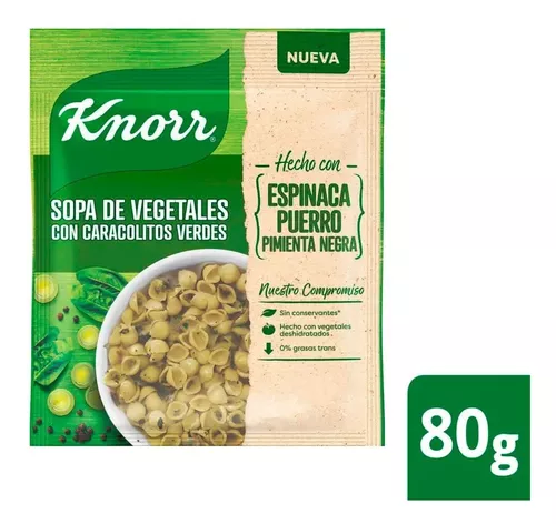 Sopa de Vegetales Con Caracolitos Verdes Knorr