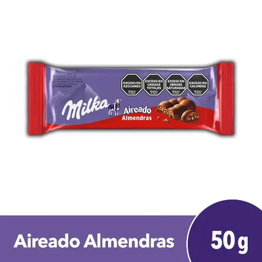 Chocolate Almendras Aireado Milka 50g