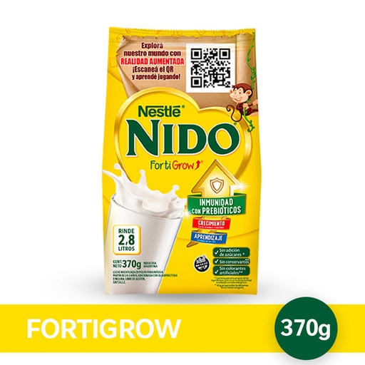 Leche en Polvo Nido Fortigrow Prebioticos 370g