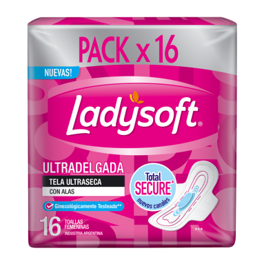 Toallas Ladysoft Ultra Seca 16u