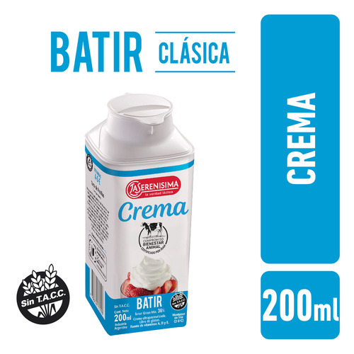 Crema De Leche Para Batir La Serenísima 200cc
