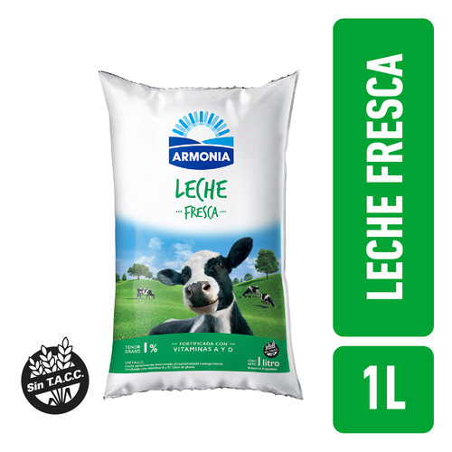 Leche Descremada 1% Armonia Sachet 1 L