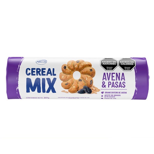 Galletita Avena y Pasas Cereal Mix 207g