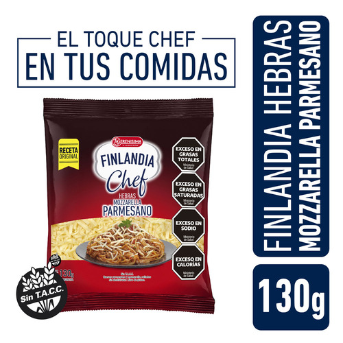 Queso Finlandia Chef Hebras Mozzarella Parmesano 130 gr
