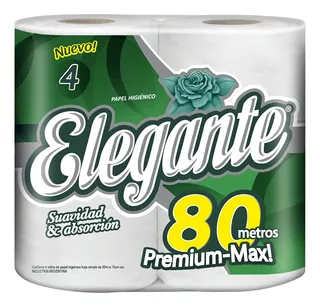 Papel Higiénico Simple Premium Elegante 80M