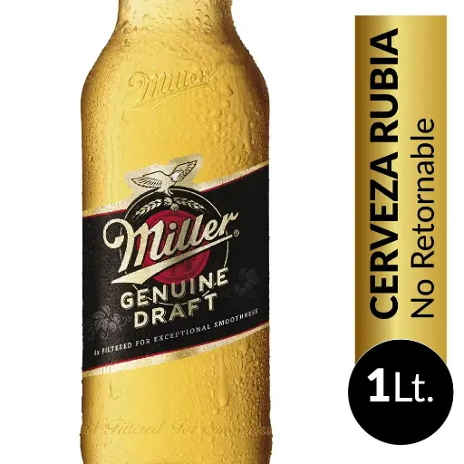 Cerveza Retornable Rubia Miller 1L