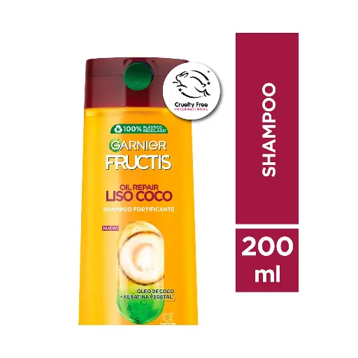 Shampoo Fructis liso coco 200 cc.