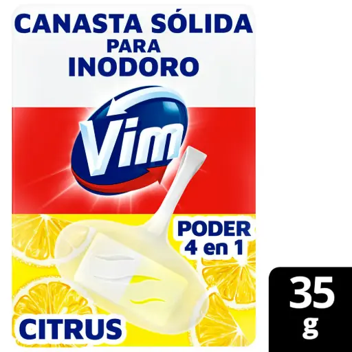 Canasta Sólida Para Inodoro Citrus 4 En 1 35 Gr Vim