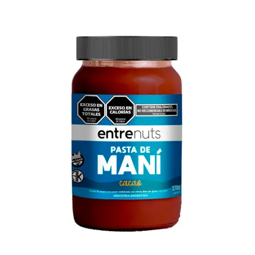 Pasta De Maní Con Cacao Alcalino 370 Gr Entrenuts
