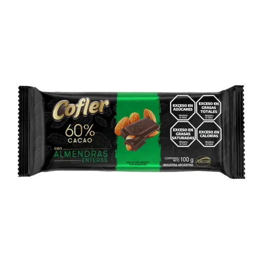 Chocolate Amargo Con Almendras 100 Grc Cofler