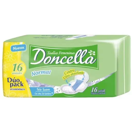 Toallitas Con Alas Extrasuave Perfumadas 16u Doncella