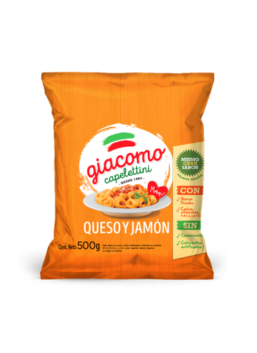 Capelettini Jamón y Queso Giacomo 500g