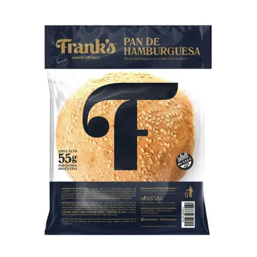 Pan de Hamburguesa Con Sésamo Franks 55g
