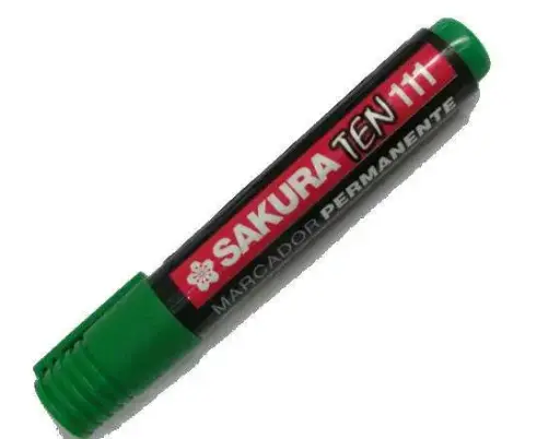 Marcador Permanente Sakura Ten 111 Punta Redonda Verde