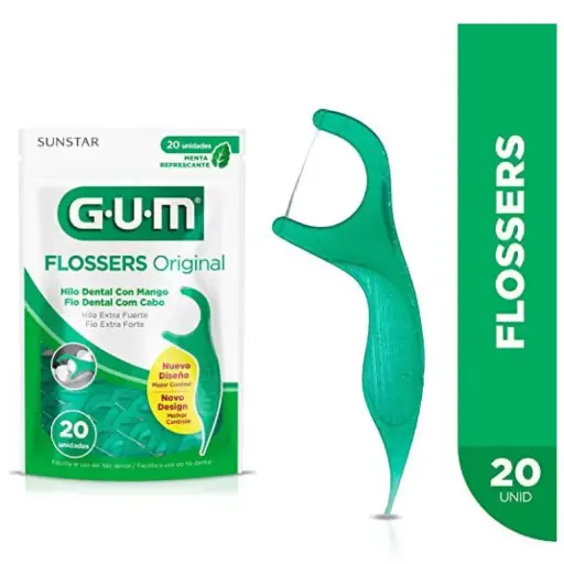 Hilo Dental Con Mango Flossers Gum Adulto x 20 Sabor Menta