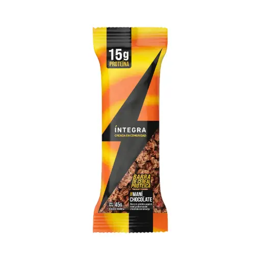 Barrita de Cereal Proteica Chocolate y Pasta de Maní x 45 gr