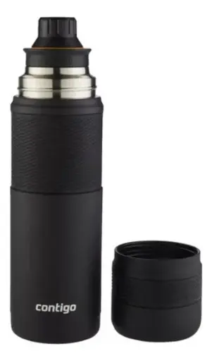 Termo Contigo 35hs Agua Caliente 0.739ml Color Negro De Acero Inoxidable