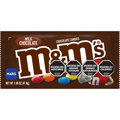 Confites rellenos de chocolate M&M 48 g.