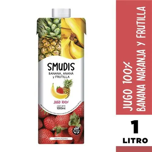 Jugo Ananá,Banana y Frutilla Smudis 1L