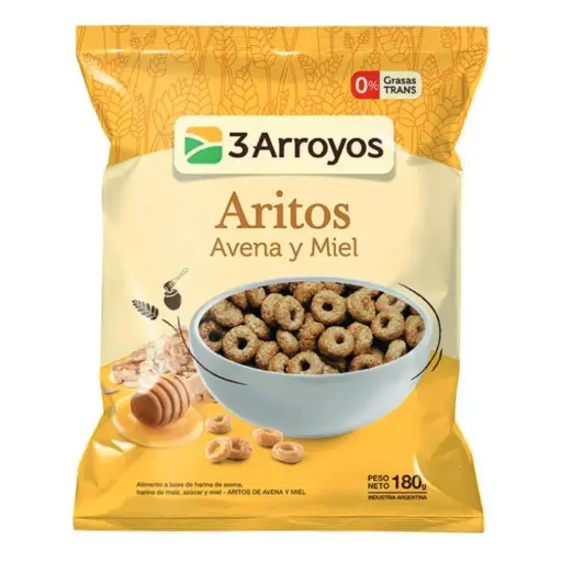 Aritos de Avena y Miel 3 Arroyos 180g