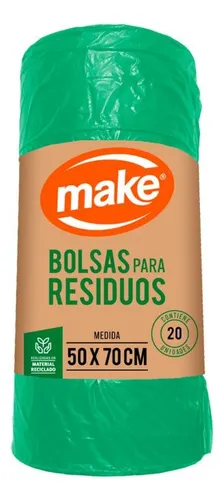 Bolsa de Residuo Rollo Verde Make 50 x 70 x 20 u
