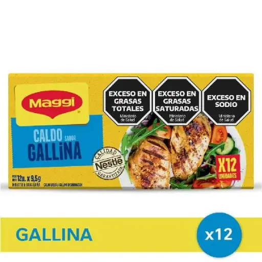 Caldo en cubos maggi gallina 12uni