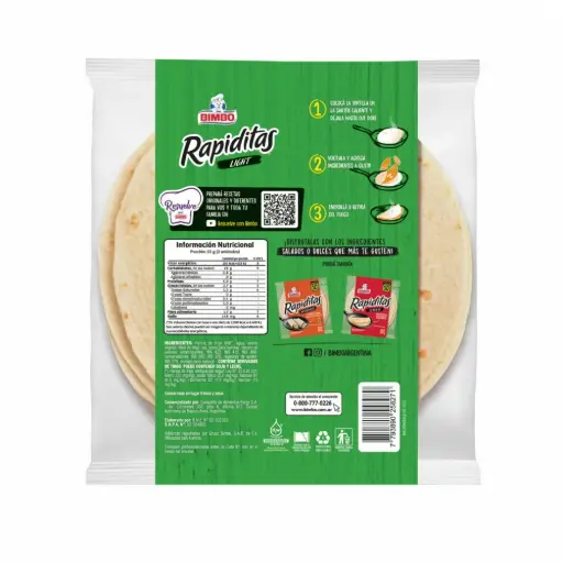 Tortillas Light 8 Un 220 Grs Rapiditas