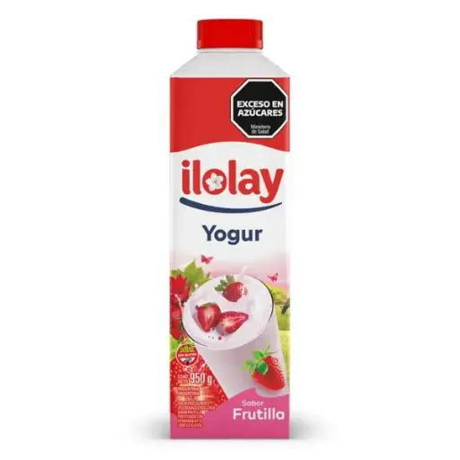 Yogur bebible parcialmente descremado ilolay sabor frutilla 950grs